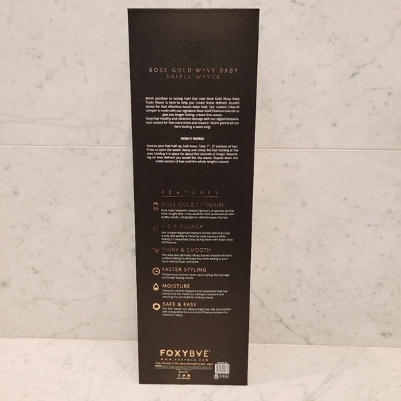 New * FOXYBAE * Rose Gold Wavy Baby Triple Waver - Picture 6 of 10